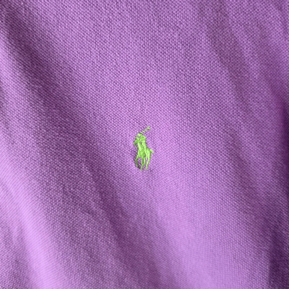 Polo Ralph Lauren Mens L Purple Polo Shirt Short Sleeve Cotton Lime Green Pony